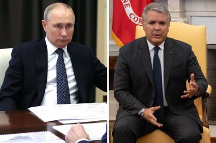 Iván Duque y el presidente de Rusia Vladimir Putin, país que retiró a dos diplomáticos colombianos luego de que el país expulsara a dos rusos por espionaje