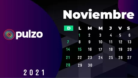 Calendario de noviembre del 2021, con los días festivos de Colombia.