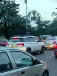 Imagen de trancones de fin de año en salidas norte y sur de Bogotá