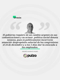 Frase destacada sobre columna de aumento del salario mínimo de trabajadores y de congresistas