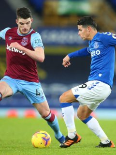 Partido de Everton contra West Ham ilustra nota sobre James Rodríguez, respaldo de Anchelotti y Guardiola lo espera