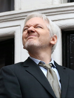 julian Assange, nominado al Premio Nobel de la Paz 2021, en Londres, Inglaterra.