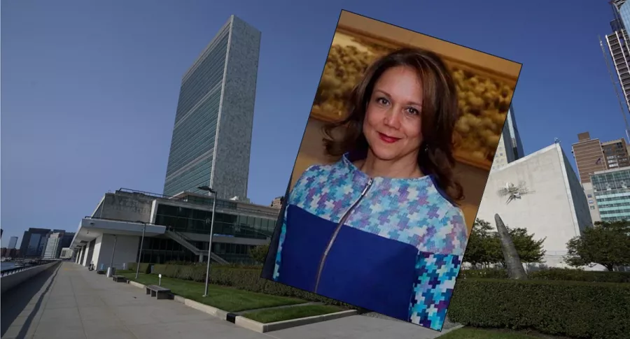 Sede la la ONU con imagen de Adriana del Rosario Mendoza Agudelo