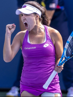 María Camila Osorio, quien ganó en la segundo ronda clasificatoria del Australian Open y está a un triunfo del cuadro principal