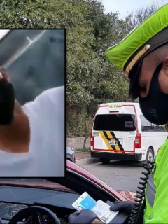 Captura de pantalla de video de policía de Tránsito que se niega a recibir soborno.