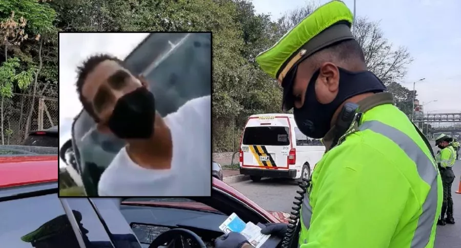 Captura de pantalla de video de policía de Tránsito que se niega a recibir soborno.