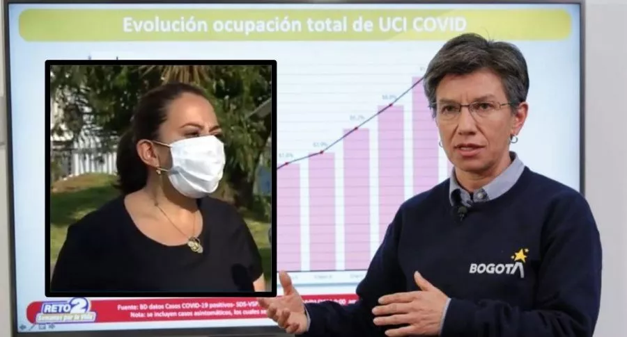 Mujer reclama a Claudia López por camas UCI en Bogotá