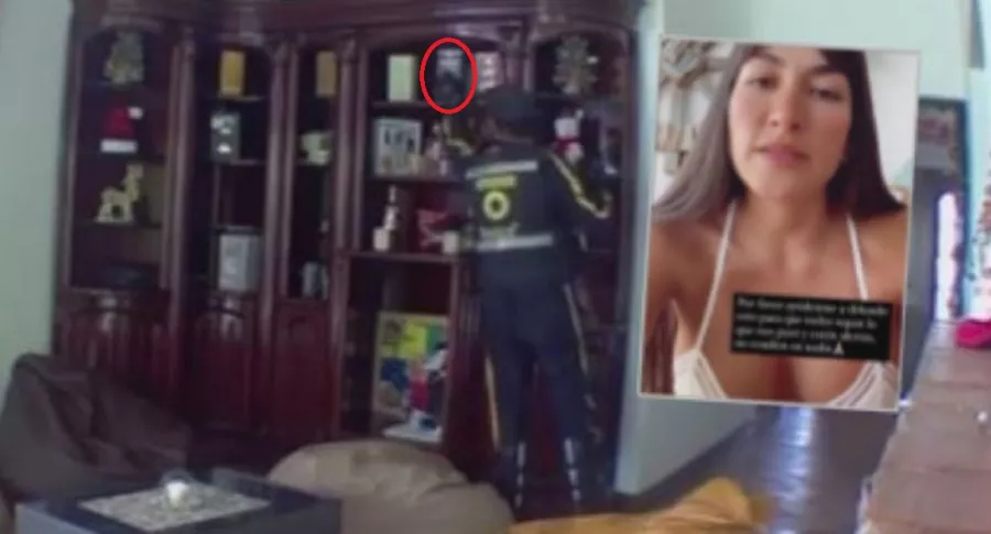 Imagen de la mujer que denunció que un vigilante intentó robar una botella de whisky de su casa, en Bucaramanga