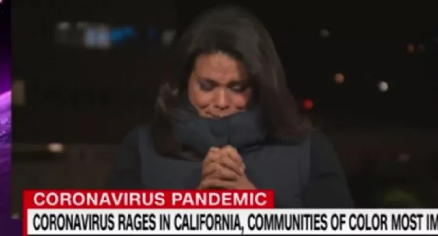 Sara Sidner, reportera de CNN, rompió en llanto en vivo informando sobre las víctimas del COVID-19 en Los Ángeles, Estados Unidos.