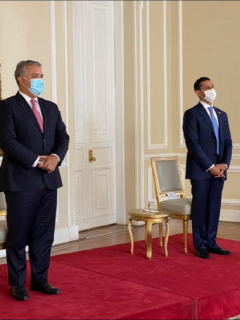 Iván Duque en la posesión del ministro del Interior, Daniel Palacios