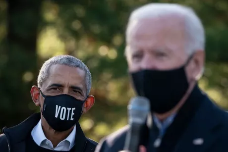 En 2020, Obama estuvo muy activo en la campaña de Joe Biden, que fue su vicepresidente durante su periodo en la Casa Blanca / Getty Images.
