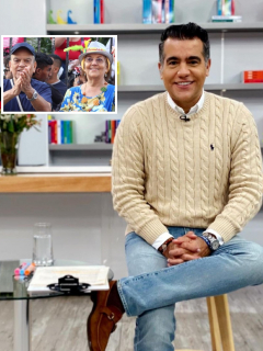 Fotomontaje de Carlos Calero y sus papás, quienes tienen COVID-19