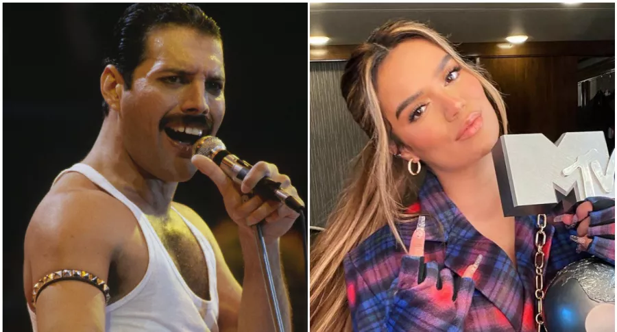 Fotomontaje de Freddie Mercury y Karol G, a propósito de comparación en Twitter