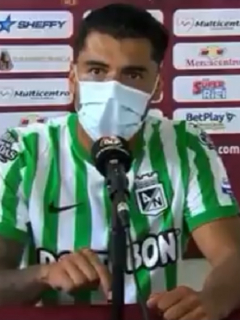 Jefferson Duque, delantero de Nacional que aseguró que volver a perder con Tolima es una vergüenza