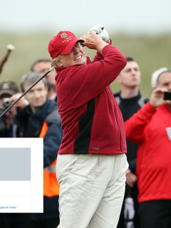 Donald Trump jugando golf, quien fue amenazado por cuenta de Twitter de líder iraní