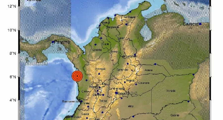 El sismo de este 23 de enero ocurrió en la costa pacífica del Chocó.