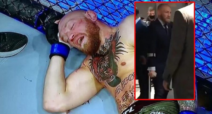McGregor con dificultad para caminar en muletas luego de ser noqueado por Poirier en la UFC