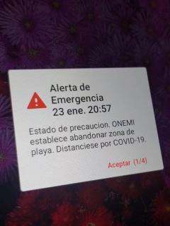 Captura de pantalla de falsa alarma de tsunami y evacuación desató caos y pánico en Chile