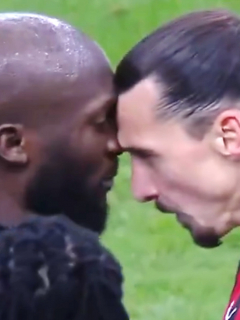 Duro choque entre Zlatan y Lukaku en el Inter-Milan de Copa Italia