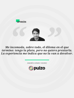 Frase destacada sobre la tarea de cobrarle plata a un familiar