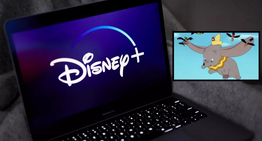 Fotomontaje de Disney+ y 'Dumbo', a propósito de rumor de que retirarían la película