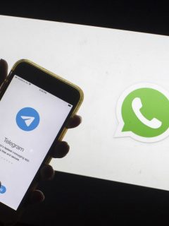 Foto del logo de Telegram y WhatsApp ilustra nota sobre las nuevas funciones de Telegram.