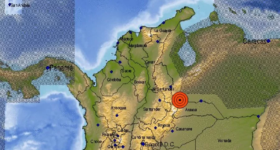 Temblor en Colombia de 4.4 grados.