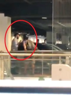 Video: ciclista le escupió a vigilante en centro comercial San Nicolás