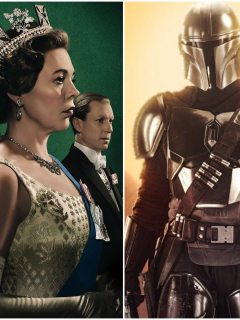 Fotomontaje de 'The Crown', 'The Mandalorian' y 'The Queen's Gambit'