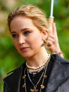 Foto de Jennifer Lawrence, a propósito de su accidente en 'Don't Look Up'