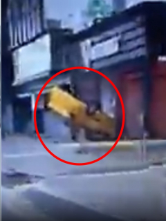 Accidente de un taxista en Bogotá por poco termina en tragedia.