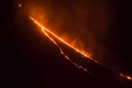 Los registros recientes señalaron aumentos de actividad del volcán Pacaya el Primero de enero de este año y también en noviembre de 2020 / EFE.
