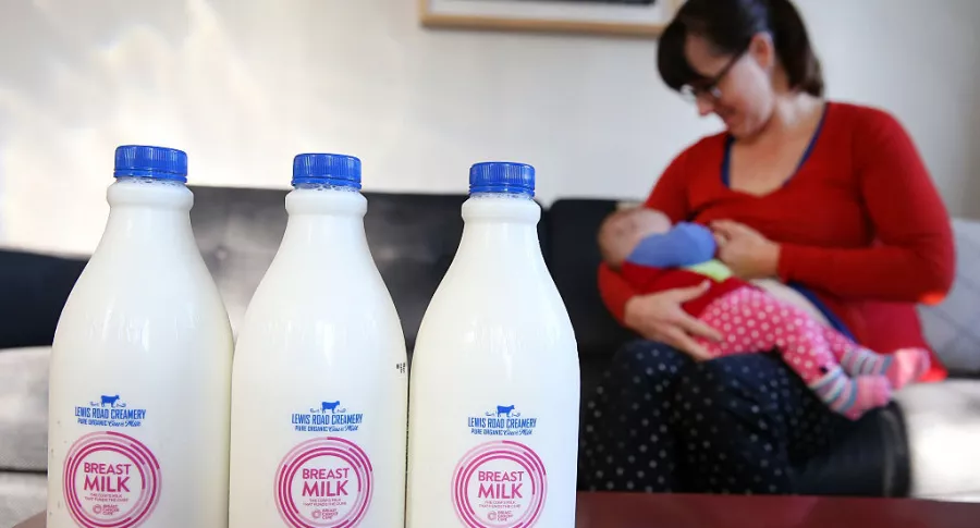 Botellas de leche materna, ilustra nota de joven con exceso de leche materna dona 234 litros a otras madres