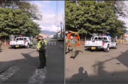 Imágenes del procedimiento de la Policía por amenaza de bomba en Jamundí, Valle del Cauca