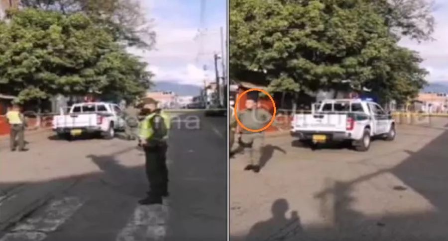 Imágenes del procedimiento de la Policía por amenaza de bomba en Jamundí, Valle del Cauca