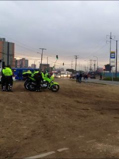 Imagen de los policías de Tránsito que acompañarán las protestas de camioneros en el occidente de Bogotá