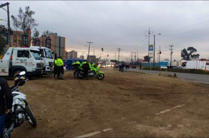 Imagen de los policías de Tránsito que acompañarán las protestas de camioneros en el occidente de Bogotá