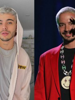 Sebastián Villalobos, youtuber, y J Balvin, cantante colombiano.