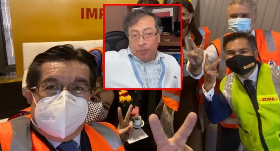 Gustavo Petro, que criticó a Iván Duque y el ministro de Salud por foto que se tomaron con la llegada de las vacunas a Colombia