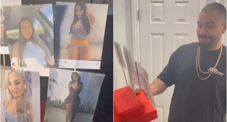 Capturas de pantalla de video de joven que regaló a su esposa fotos de mujeres a las que les ha dado 'me gusta'