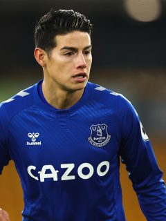 James Rodríguez, quien jugará este miércoles con el Everton contra Manchester City