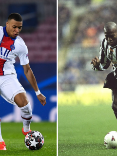 Foto de Mbappé y el 'Tino Asprilla ilustra nota sobre Kylian Mbappé igualó al 'Tino' Asprilla con sus goles ante Barcelona F.C