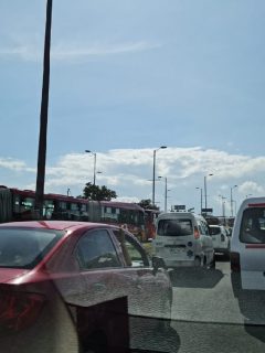 Trancón en occidente de Bogotá.