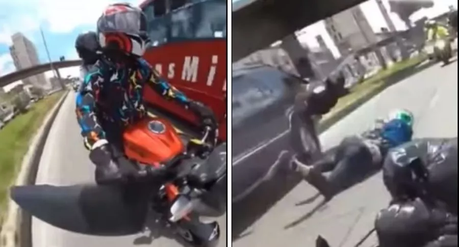 Accidente de motociclistas que se estaban grabando por avenida de Bogotá