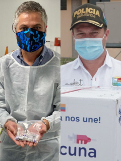 Fotomontaje de los alcaldes y gobernadores que hicieron "show" durante las jornadas de vacunación en Colombia.