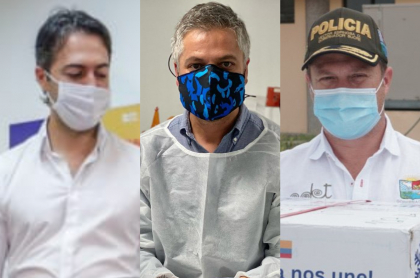 Fotomontaje de los alcaldes y gobernadores que hicieron "show" durante las jornadas de vacunación en Colombia.