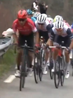 Nairo Quintana atacando en la etapa 1 del Tour de los Alpes Marítimos