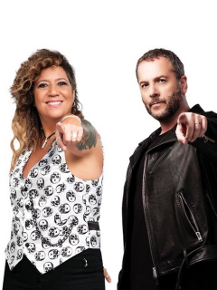 Karen Martínez, 'DIM', Rosana y José Gaviria, de 'Factor X', ilustran nota sobre parejas y exparejas de los jurados y presentadores del concurso (fotomontaje Pulzo).