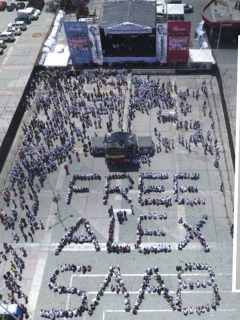 Foto aérea del concierto en Caracas, Venezuela, en el que se pidió por la liberación del colombiano Álex Saab, este 20 de febrero de 2021.
