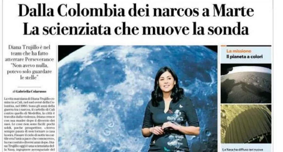 La Reppublica, diario italiano, defendió el titular que uso en la nota sobre Diana Trujillo, quien lideró la misión de la Nasa a Marte.